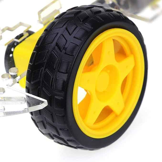 YIKESHU DIY 4WD Smart Robot Chassis Kit, Robot Smart Car with Speed Encoder Battery Box 4 Wheels Robotics Kit for Adults (4WD Robot Car)