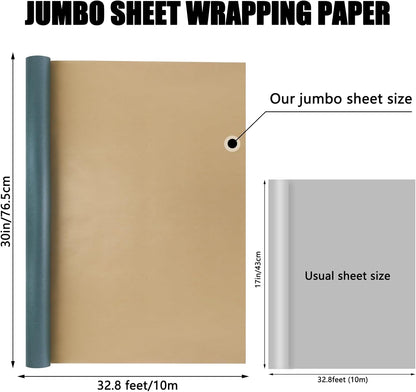 NESCCI Oversized Matte Wrapping Paper,Double Sided Solid Color Pearly-Lustre Paper,Gift Wrapping Paper,Perfect for Wedding,Valentine's Day,Birthday,Christmas,Baby Shower (30 Inches X 32.8 Feet)