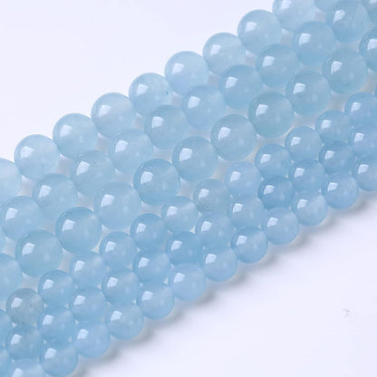 35PCS 10MM Natural Cyanihalite Round Loose Stone Beads for Jewelry Making DIY Energy Stone Healing Power Bracelet 15"