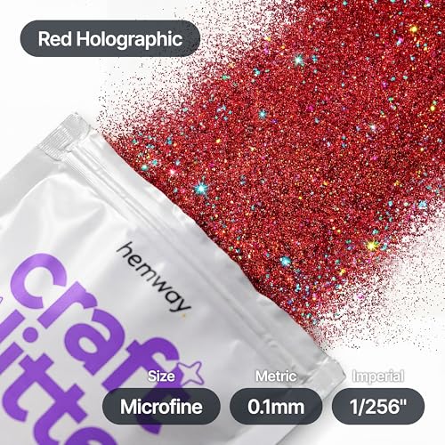 Craft Glitter Red Holographic 100g Microfine Glitter (100 grams)