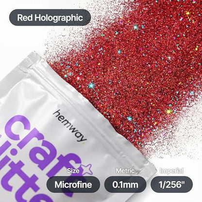 Craft Glitter Red Holographic 100g Microfine Glitter (100 grams)