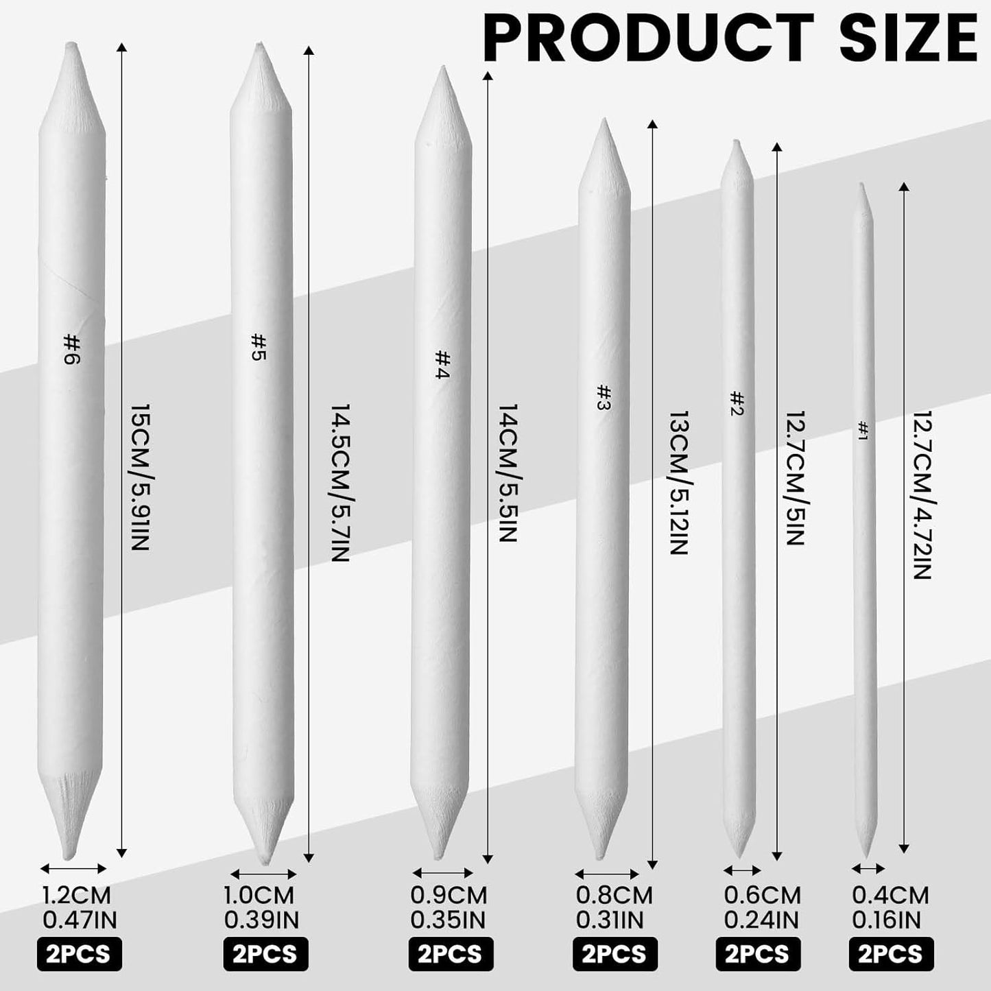 18Pcs Blending Stumps for Drawing, Paper Art Blenders, Art Blending Pencils Supplies, Drawing Pencils for Student Artist Charcoal Sketch Painting Tools, Shading Pencil for Sketching Supplies