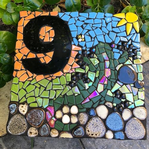 Green Glass Mosaic Tiles for Crafts Bulk (7.05 Ounce)