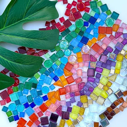 1.1LB Assorted Colors Irregular Crystal Glass Mosaic Tiles (17.6 Ounce)