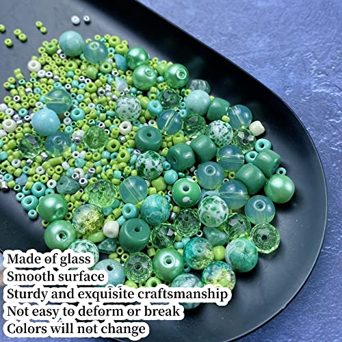 Assorted Glass Resin Beads Multi Size Colors Smooth Cracked Gravel Millet Spacer Beads for Bracelets Necklace Earring DIY Jewelry Making Craft