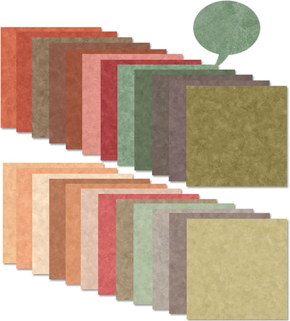 Scrapbook Paper 12x12, Double-Sided Suede Textured Craft Paper Set 24 Sheets/24 Designs, Warm Boho Tone for Decorative Paper, Greeting Cards, Photo Album Decoration - Crafty Corner