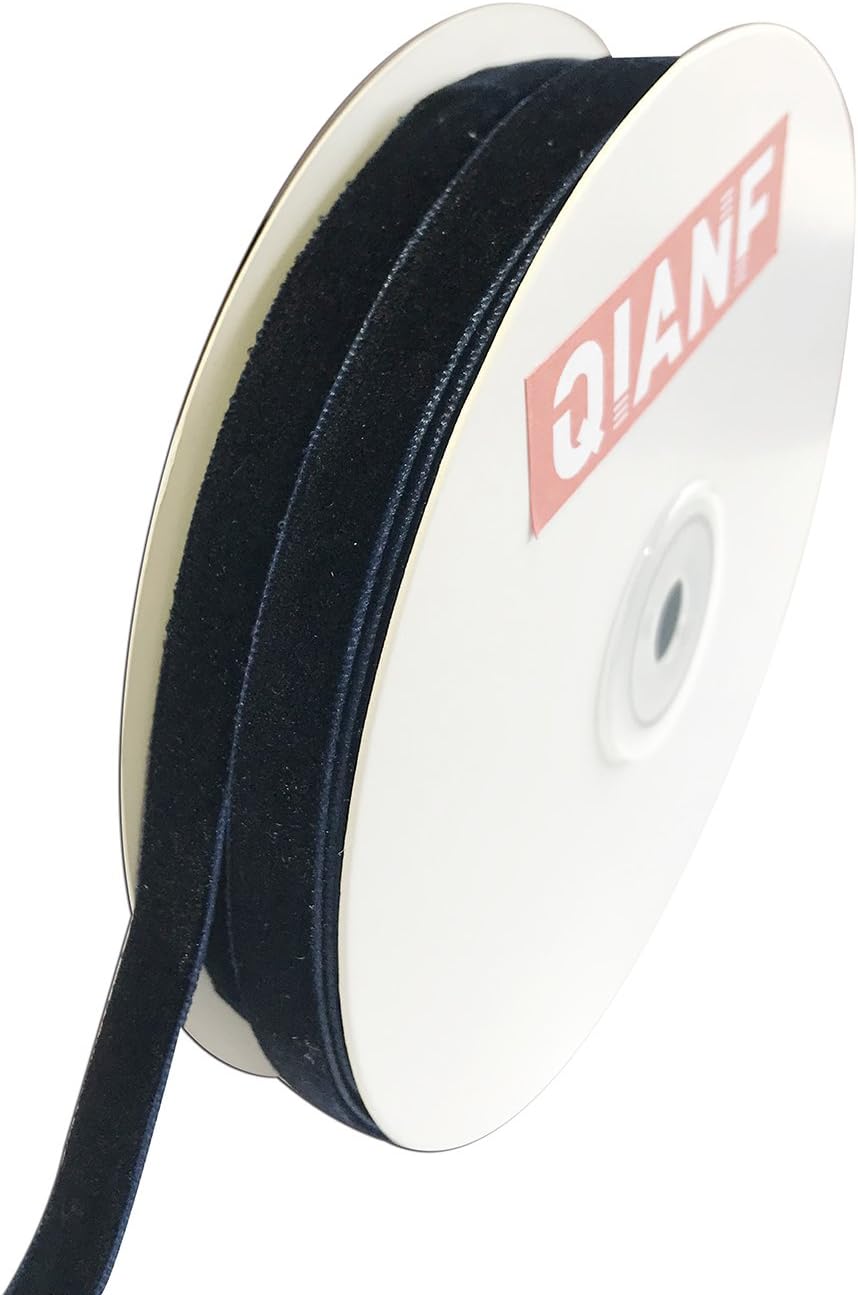 Vintage Navy Blue Velvet Ribbon, 3/8 Inch X 25Yd - Crafty Corner