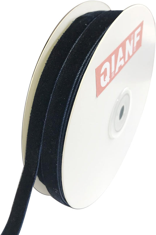 Vintage Navy Blue Velvet Ribbon, 3/8 Inch X 25Yd - Crafty Corner