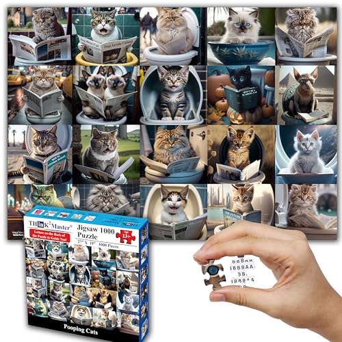 Pooping Cats & Kittens 1000 Pieces Jigsaw Puzzle. Perfect Bathroom Decoration