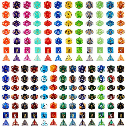 25 Set DND Polyhedral Dice with Storage Pouch