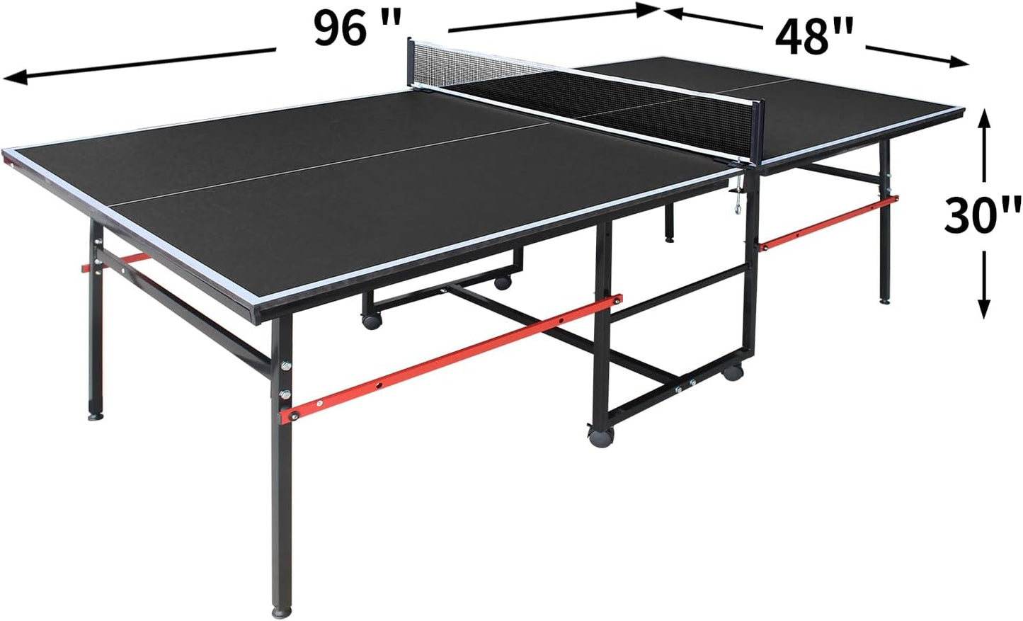 4.5FT/6FT/8FT Mid-Size Table Tennis Table Ping-Pong Table Set Foldable & Portable Table Indoor Outdoor for Family Game