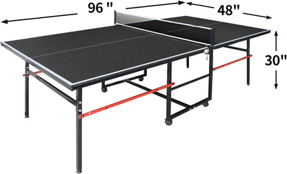 4.5FT/6FT/8FT Mid-Size Table Tennis Table Ping-Pong Table Set Foldable & Portable Table Indoor Outdoor for Family Game