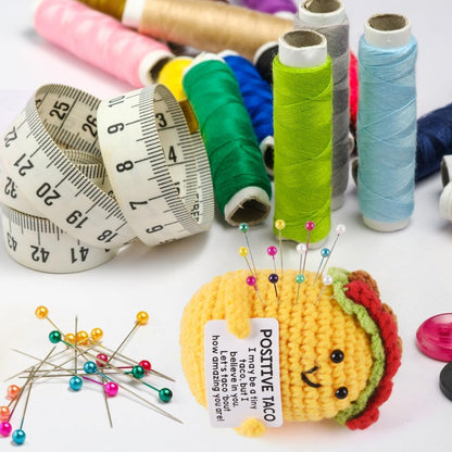 Taco Pin Cushion, Handmade Knitted Pincushions, Cute Pin Cushions Needle Holders for Sewing Quilting Accessory, DIY Crafts or Patchwork Decor