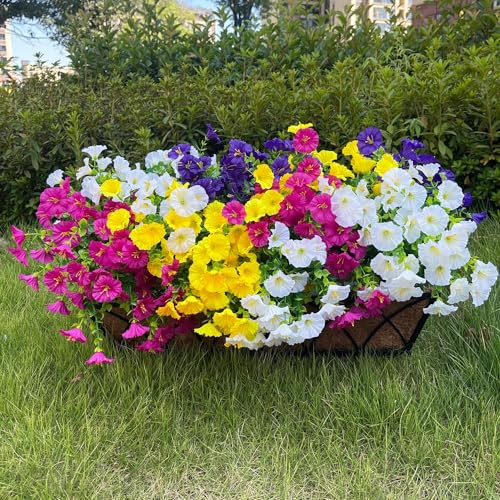 16 Bundles Artificial Flowers for Outdoor Spring Summer Decoration (16 Count)