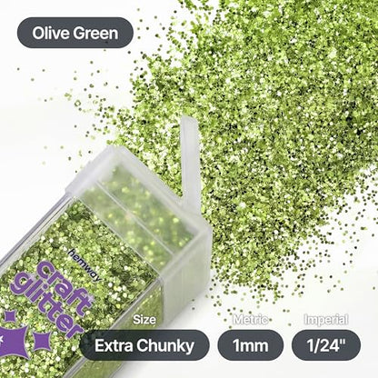 Craft Glitter Shaker Olive Green 110g Extra Chunky (4.6 Ounce)