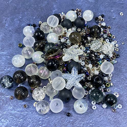 Assorted Glass Resin Beads Multi Size Colors Smooth Cracked Gravel Millet Spacer Beads for Bracelets Necklace Earring DIY Jewelry Making Craft