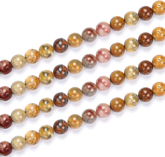 120pcs Adabele Natural Crazy Lace Agate Healing Gemstone 6mm (0.24 inch) Round Loose Beads Gem Stone Spacer for Craft Jewelry Making GF23-6