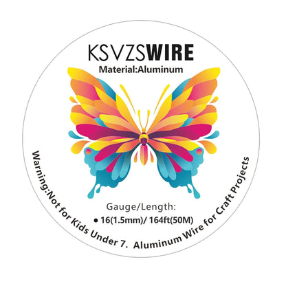 16 Gauge(1.5mm) Aluminum Wire 164 Feet(50M) KSVZS Bendable Metal Wire for Crafts, Sculpting, Armature, Jewelry Making【3-in-1】+18Gauge(1.0mm) 32.8Ft(10M)+1 Pliers(Silver)…