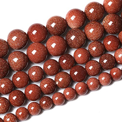 38pcs 10mm Natural Gold Sandstone Beads Gemstone Round Loose Beads for Jewelry Making DIY Bracelet Necklace 15“ (16 Count)