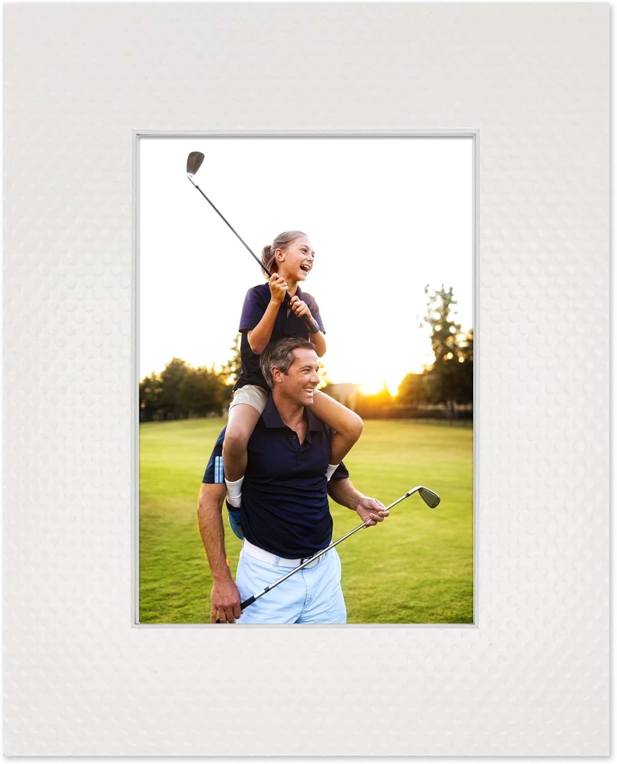 Pack of Ten Acid Free 11x14 Mats Bevel Cut for 8.5x11 Photos - Golf Ball Texture Precut Matboards With Backing Boards and Self Seal Photo Mat Bags For Pictures, Photos, Framing - 4-ply Thickness