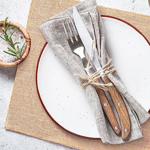 5 Pcs Burlap Squares Multipurpose Natural Burlap Placemats Bulk for Farmhouse Home Party Wedding Table Cover Centerpieces Craft Supplies (5 Count)