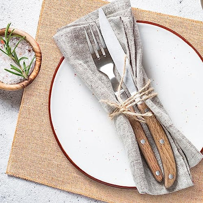 5 Pcs Burlap Squares Multipurpose Natural Burlap Placemats Bulk for Farmhouse Home Party Wedding Table Cover Centerpieces Craft Supplies (5 Count)
