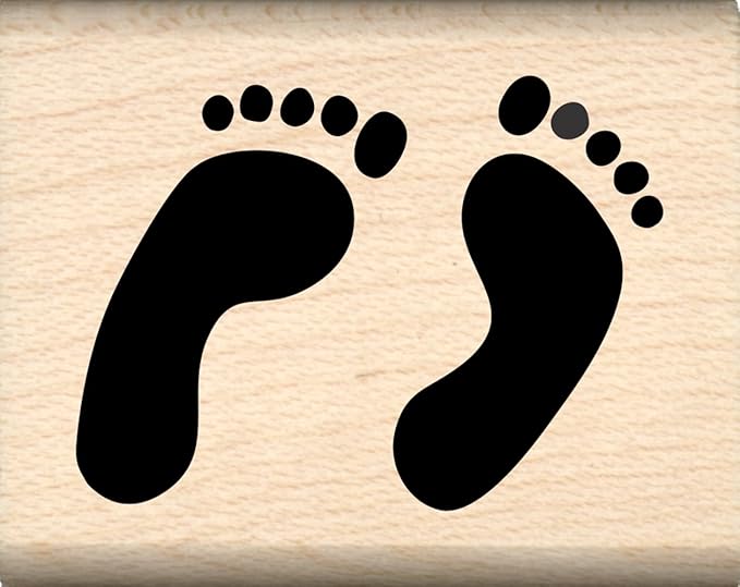 Stamps by Impression Feet, Footprints Rubber Stamp, Small (.75" x 1")