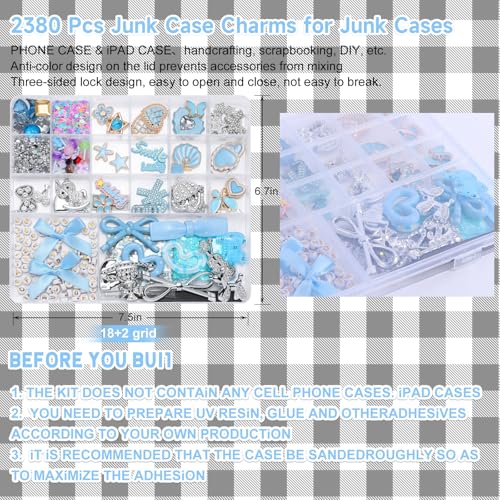 2380 Pcs Junk Case Charms Kit