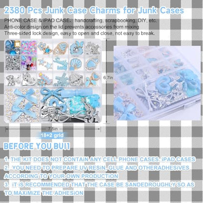 2380 Pcs Junk Case Charms Kit