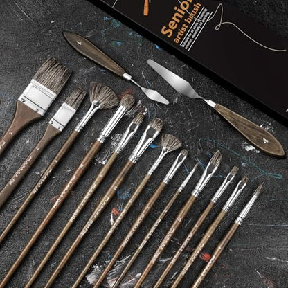 Oil Paint Brush Set (17 Count)