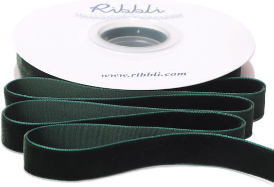 Ribbli Dark Green Velvet Ribbon 5/8 Inches Continuous10 Yard Spool Red Christmas Ribbon for Gift Wrapping Crafts Home Decor - Crafty Corner