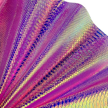 Iridescent Transparent Embossed Vinyl Holographic Blue Clear PVC Vinyl Craft Film 16"×54" for Sewing DIY Projects