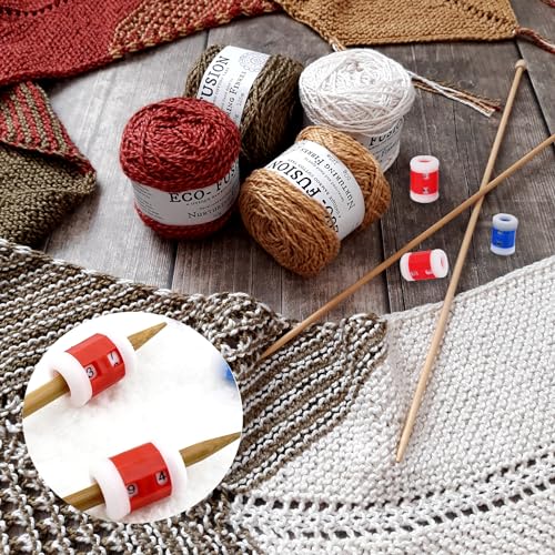 10 Pcs 2 Sizes Plastic Knit Counter Knitting Crochet Stitch Marker Row Counter for Recording The Number of Weaving Rows