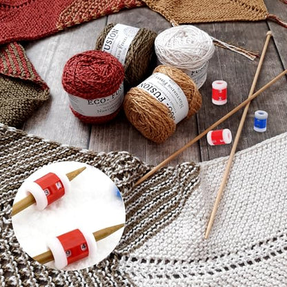 10 Pcs 2 Sizes Plastic Knit Counter Knitting Crochet Stitch Marker Row Counter for Recording The Number of Weaving Rows