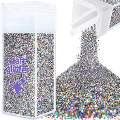 Craft Glitter Shaker Gun Metal Grey Holographic 130g Fine (4.58562 Ounce)
