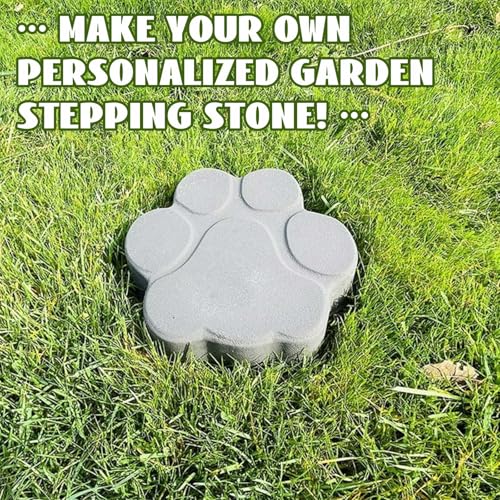Set of 2 Large Paw Print Stepping Stones Mold (2 Count)