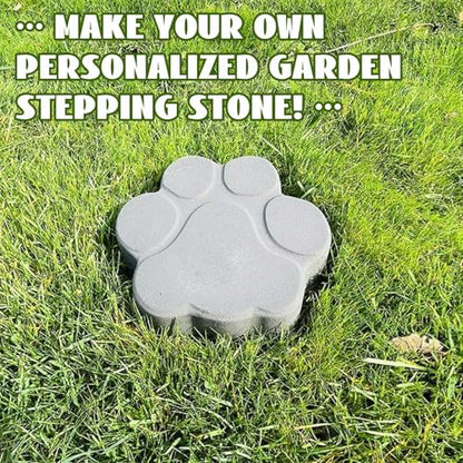 Set of 2 Large Paw Print Stepping Stones Mold (2 Count)