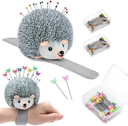 Wrist Pins Cushions for Sewing, 200PCS Sewing Pins, Cute Pin Cushion Wrist Pin Cushion with Elastic Strap, Sewing Products Colored for Handicrafts DIY Sewing