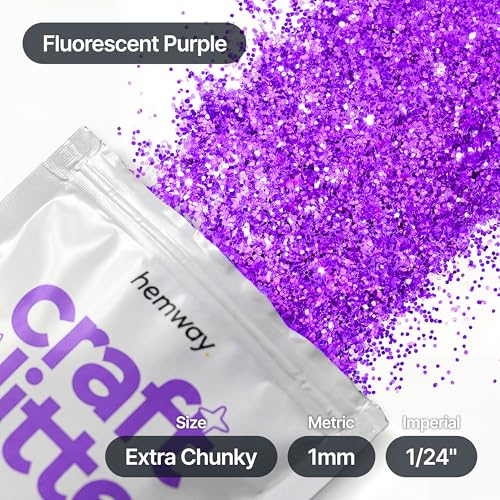 Craft Glitter Fluorescent Purple 100g Extra Chunky Glitter (3.5 Ounce)