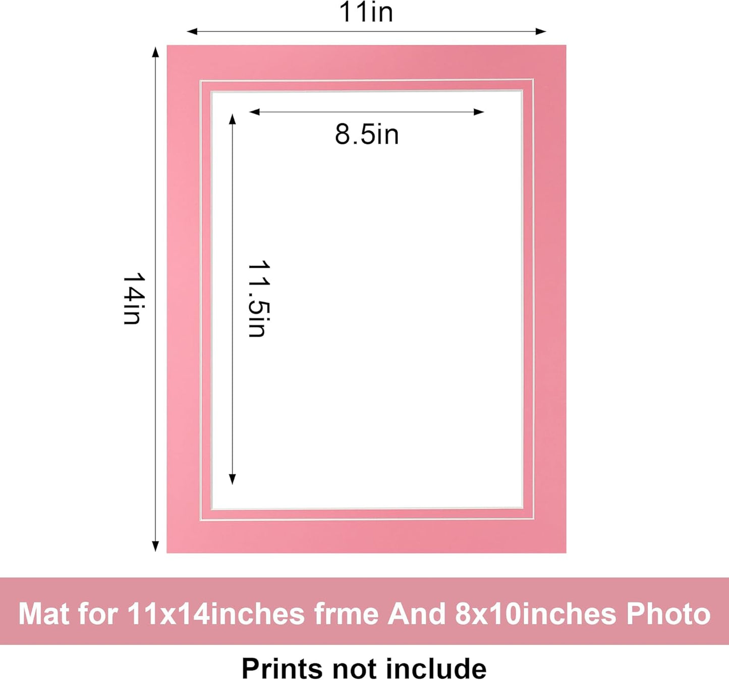 HOTUO 10 Pack Colorful 11x14 Picture Mats, Pre-Cut 11x14 Picture Frame Mat with Ivory Core Bevel Cut for 9x12 Photo, Signature Friendly 4 Ply Thickness Photo Mat for Frames (Colorful with V-Groove)