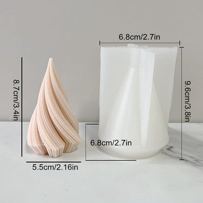 Conical Irregular Candle Mold Abstract Art Striped Candle Soap Silicone Mold Fondant Chocolate Cake Baking Mould Plaster Clay Resin Epoxy Mold Home Decor