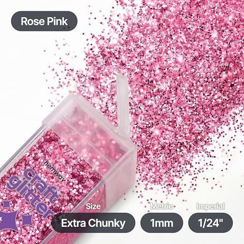 Craft Glitter Shaker Rose Pink 130g Extra Chunky (3.8 Ounce)
