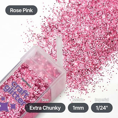 Craft Glitter Shaker Rose Pink 130g Extra Chunky (3.8 Ounce)