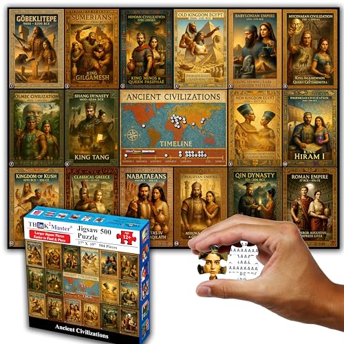 Ancient Civilizations World History Jigsaw Puzzle 500 Pieces Large Format for 13+