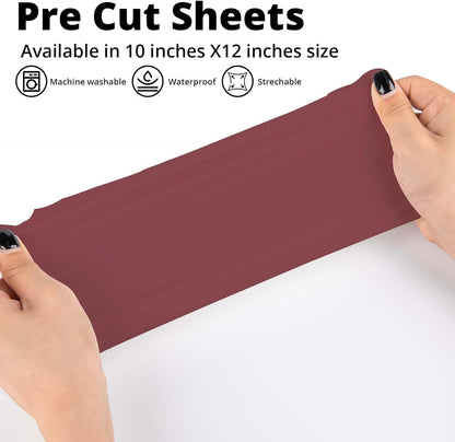 JANDJPACKAGING Maroon Heat Transfer Vinyl for T- Shirts- 10 Sheets,10"x12" Maroon HTV Iron On Vinyl Compatible with Cricut Cutting Machine and Silhouette Cameo Including PTFE Sheet