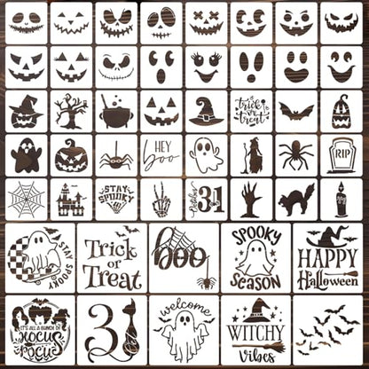 Halloween Stencils for Painting Small Pumpkin Face Stencils (50 Count)