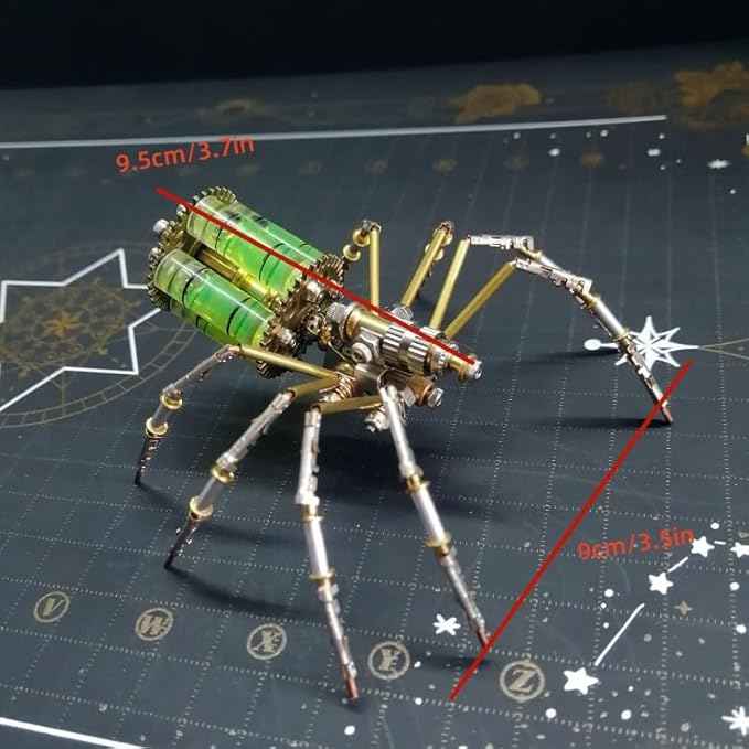 3D Metal Mechanical Insect Assembly Kit Steampunk Model Adult DIY Hand Assembly Creative Birthday Holiday Vintage Trend Tabletop Ornament Collection Spider 3