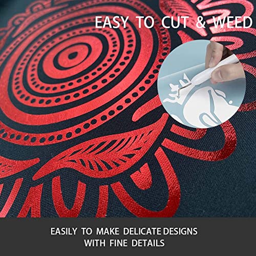 Red Foil HTV Metallic Heat Transfer Vinyl Roll 12" x 6FT for All Cutter Machine