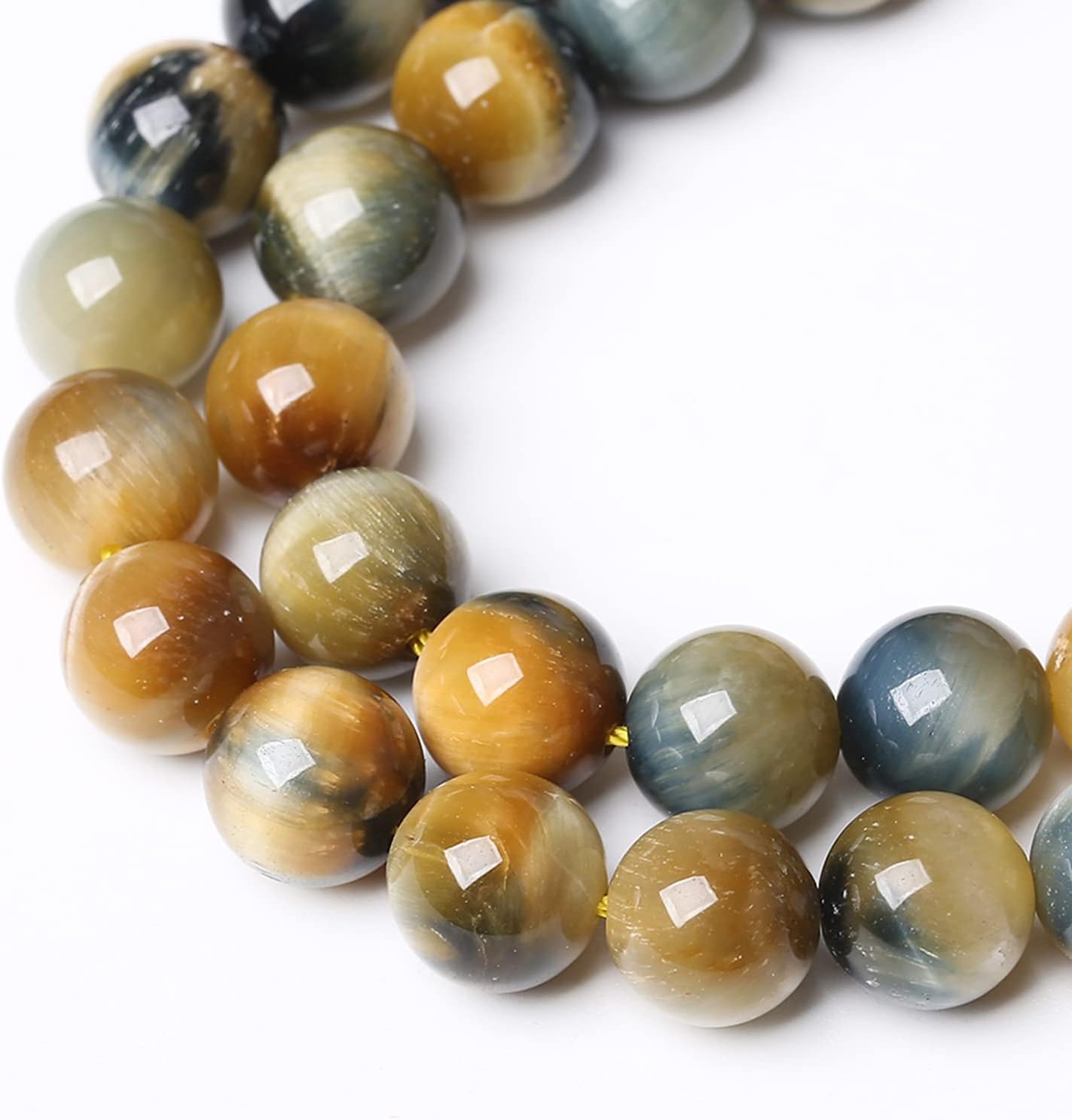 120Pcs 6mm AAAAA Tiger Eye Beads for Jewelry Making - Natural Stone Semi Precious Round Smooth Gemstones - Loose Spacer Beads - 32" 2 Strands
