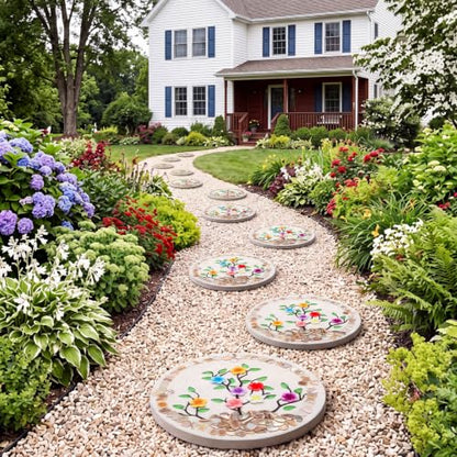 12 Kit DIY Stepping Stone Mold 10 Inch for Garden (12 Count)